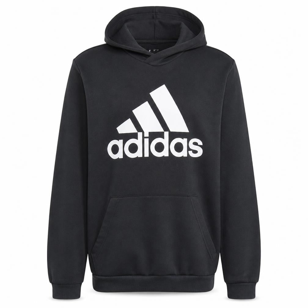 Front view of Adidas Men's Black Pullover Hoodie M Logo Sportswear