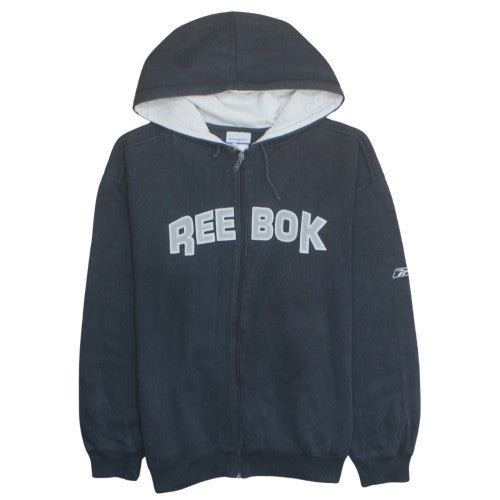 Reebok Men's Black Full Zip Hoodie L Sports Fleece Sweatshirt