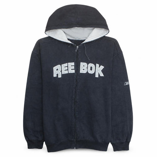 Reebok Men's Black Full Zip Hoodie L Sports Fleece Sweatshirt