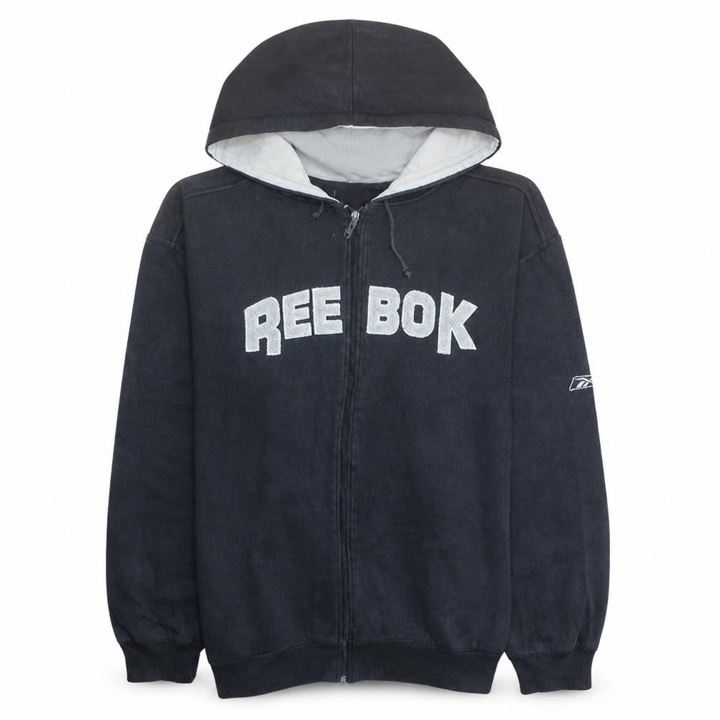 Reebok Men's Black Full Zip Hoodie L Sports Fleece Sweatshirt