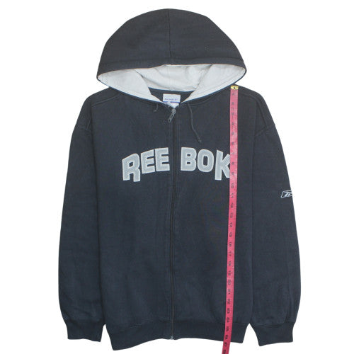 Reebok Men's Black Full Zip Hoodie L Sports Fleece Sweatshirt