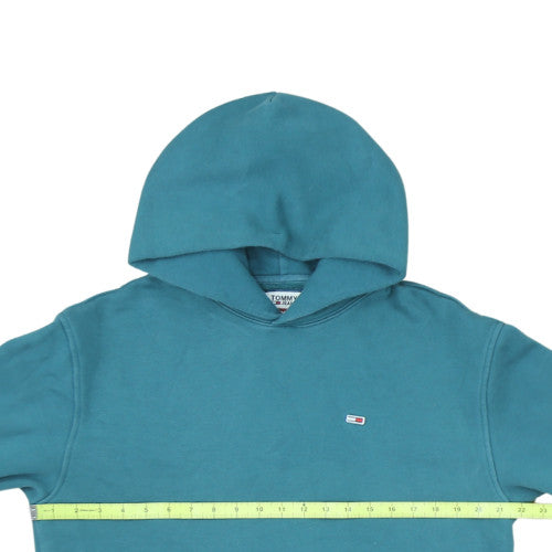 Tommy Jeans Men's Blue Pullover Hoodie M Logo Fleece Sweatshirt
