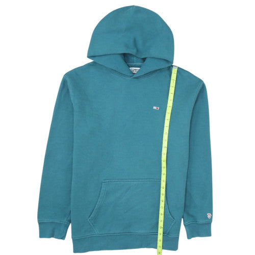 Tommy Jeans Men's Blue Pullover Hoodie M Logo Fleece Sweatshirt