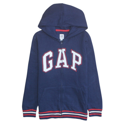 GAP Boys Blue Full Zip Fleece Hoodie 13-14 Years Casual Logo Sweatshirt