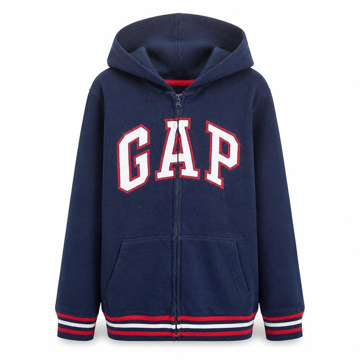 Gap Boys Blue Full Zip Fleece Hoodie 13-14 Years Casual Logo Sweatshirt