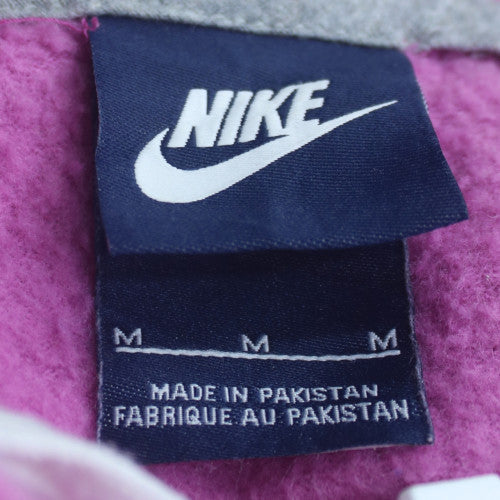 Nike Women's Pink Full Zip Hoodie Medium Cotton Blend