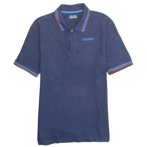 Kappa Mens Navy Blue Short Sleeve Polo Shirt XL 100% Cotton