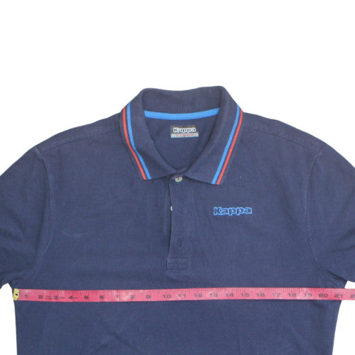 Kappa Mens Navy Blue Short Sleeve Polo Shirt XL 100% Cotton
