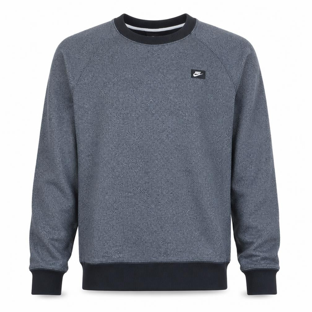 Front view of Nike Men's Grey Crew Neck Pullover Sweatshirt, size S