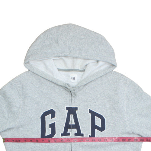 GAP Men's Grey Full Zip Logo Hoodie Size L Fleece Sweatshirt