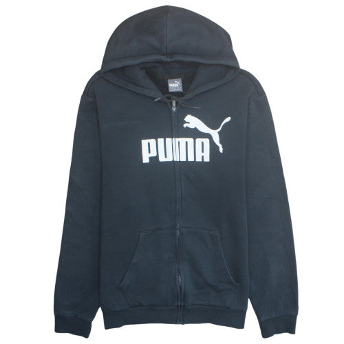 Puma Men's Black Full Zip Hoodie L Sports Fleece Sweatshirt