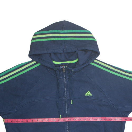 Adidas Mens Blue Full Zip Hoodie XL Athletic Fleece Sweatshirt