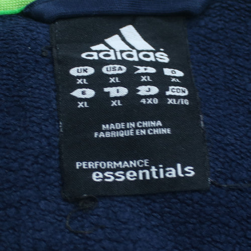 Adidas Mens Blue Full Zip Hoodie XL Athletic Fleece Sweatshirt