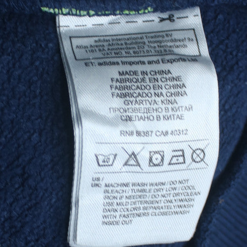 Adidas Mens Blue Full Zip Hoodie XL Athletic Fleece Sweatshirt