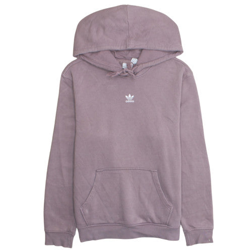 Adidas Women Mauve Hoodie Size 10 Pullover Cotton Logo Casual