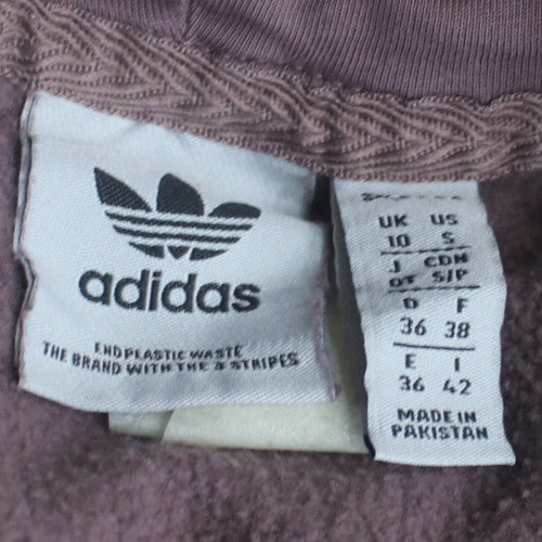 Adidas Women Mauve Hoodie Size 10 Pullover Cotton Logo Casual