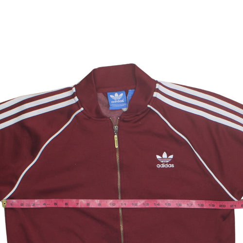 Adidas Men’s Red Full Zip Sweatshirt Jacket Size L Classic Sports Top