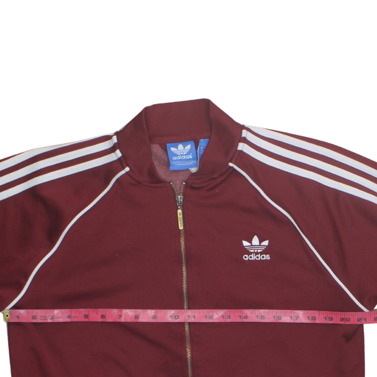Adidas Men’s Red Full Zip Sweatshirt Jacket Size L Classic Sports Top