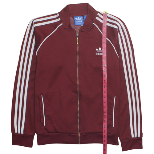 Adidas Men’s Red Full Zip Sweatshirt Jacket Size L Classic Sports Top