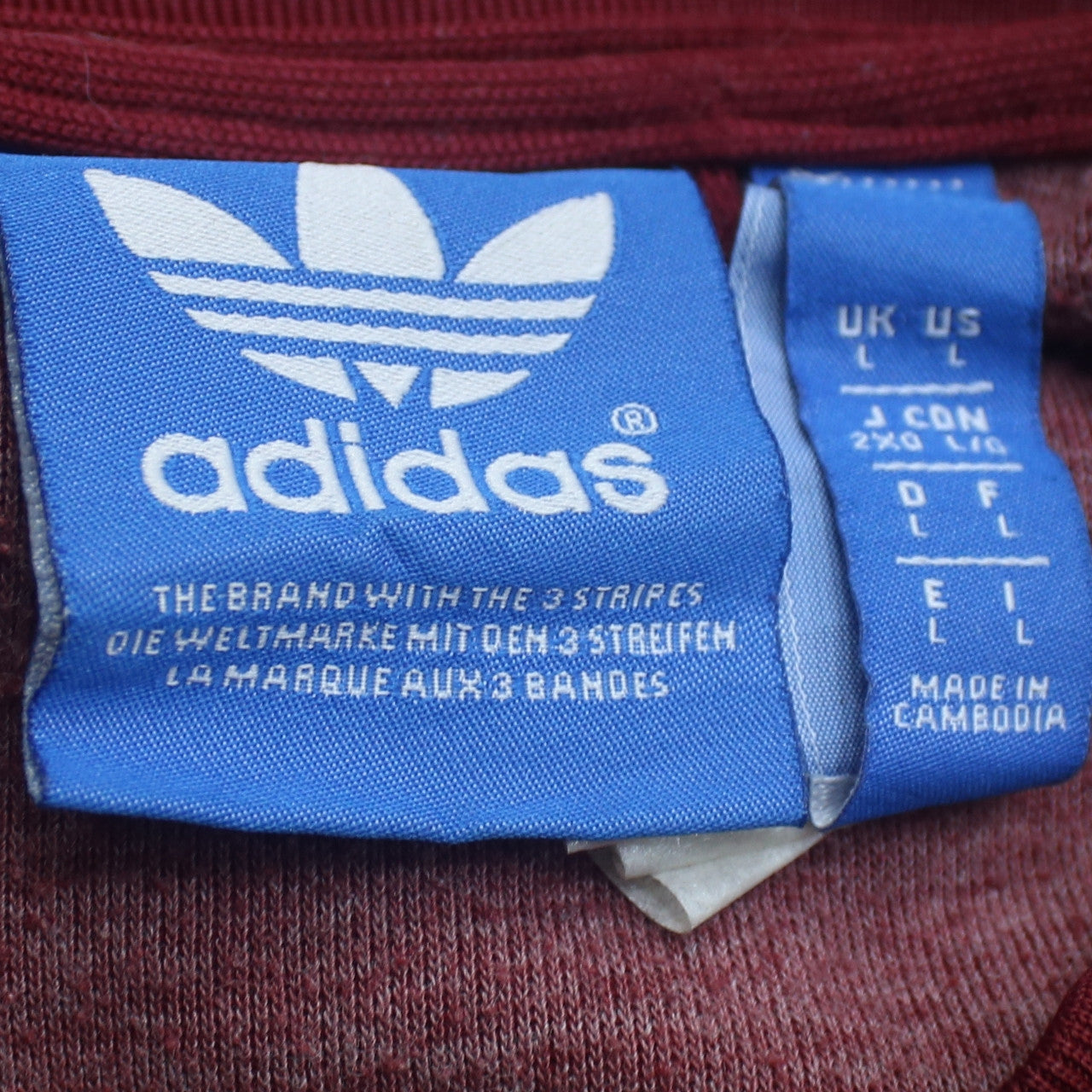 Adidas Men’s Red Full Zip Sweatshirt Jacket Size L Classic Sports Top