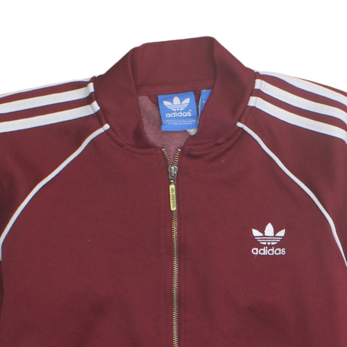 Adidas Men’s Red Full Zip Sweatshirt Jacket Size L Classic Sports Top