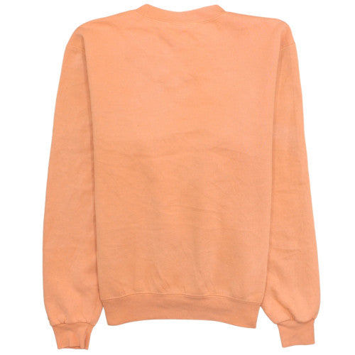 Champion Men's Orange Crew Neck Fleece Pullover Sweatshirt S