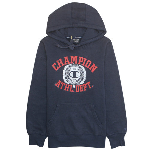 Champion Men's Blue Graphic Pullover Hoodie Size L