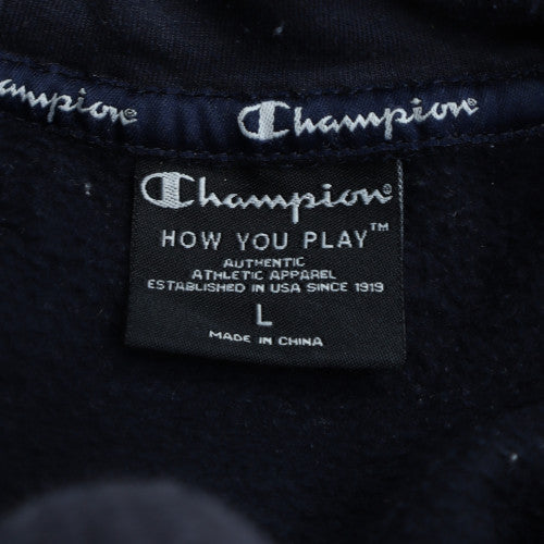 Champion Men's Blue Graphic Pullover Hoodie Size L