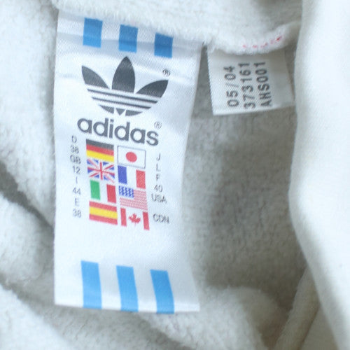 Adidas Women White Pink Full Zip Hoodie Size 12 Floral Print