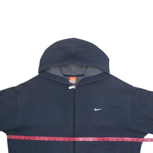 Nike Men's Blue Full Zip Hoodie 2XL Fleece Lined Sportswear