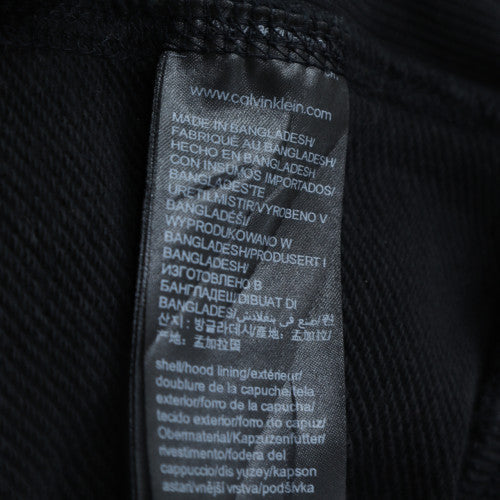 Calvin Klein Jeans Men’s Black Pullover Hoodie L Logo Fleece