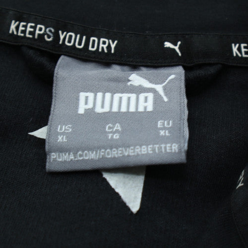Puma Men's Black XL Full Zip Fleece Hoodie with Logo
