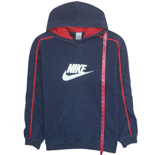 Nike Men's Navy Blue XL Pullover Hoodie with Logo Graphic Print