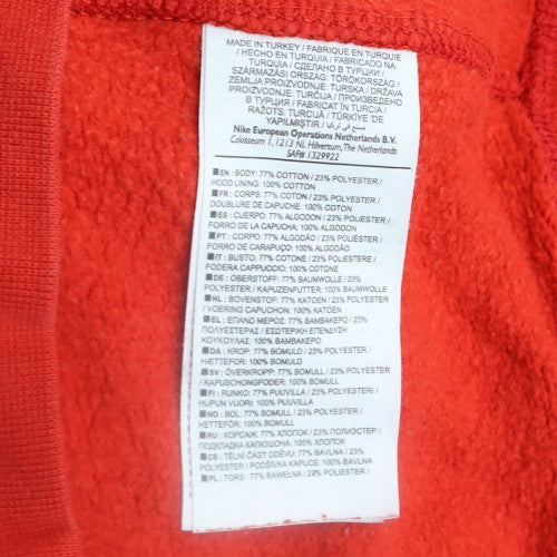 Nike Men's Red Pullover Hoodie L Regular Fit Sports Fleece