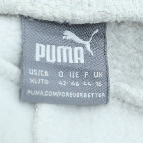 Puma Womens White XL Jogger Sweatpants Elastic Waist Casual Trousers