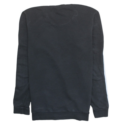 Adidas Men's Black Crew Neck Pullover Sweatshirt Size M Classic Stripe