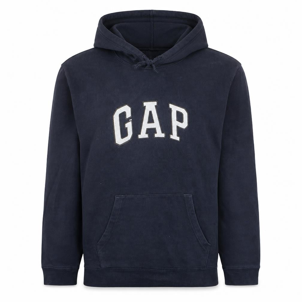 GAP Men's Blue Pullover Hoodie XL Classic Logo Fleece Sweatshirt