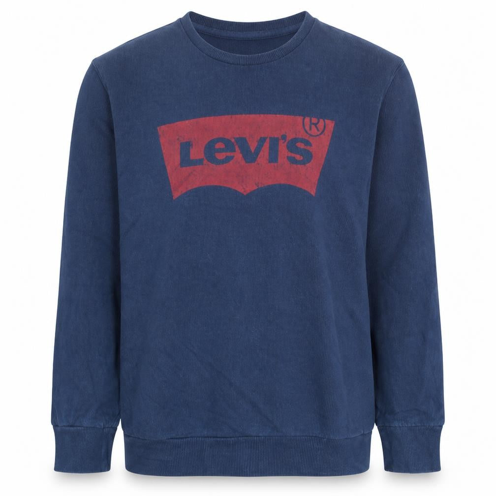 Front view of Levi's Men's Blue XL Pullover Logo Sweatshirt Regular Fit