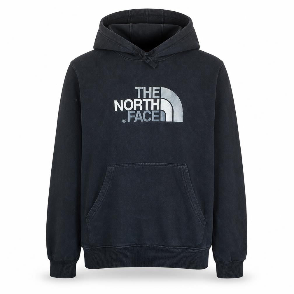 Front view of The North Face Men's Black Pullover Hoodie M Regular Fit Cotton