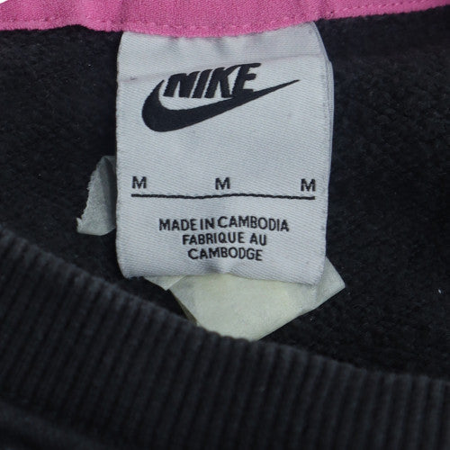 Nike Womens Black Pink Crew Neck Pullover Sweatshirt M