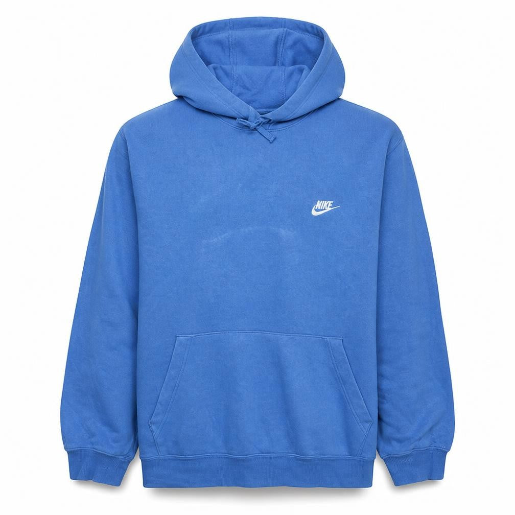 Front view of Nike Men's Blue 2XL Pullover Hoodie Fleece Logo Sweatshirt