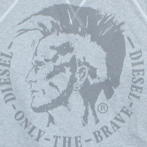 Diesel Men’s Grey Crew Neck Graphic Print Sweatshirt M