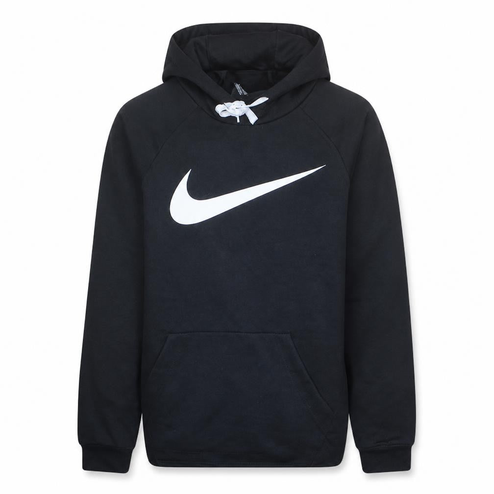 Front view of Nike Men's Black Dri-FIT Pullover Hoodie, size M, Sportswear