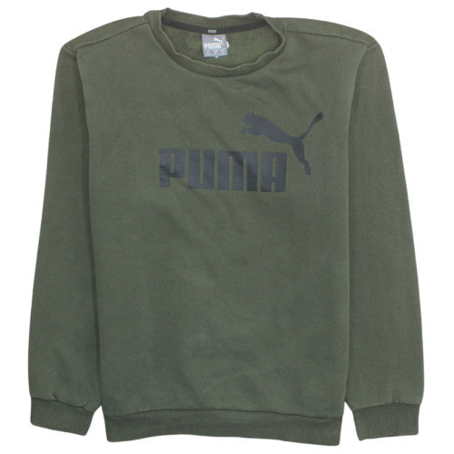 Puma Men's Green Crew Neck Pullover Sweatshirt Medium
