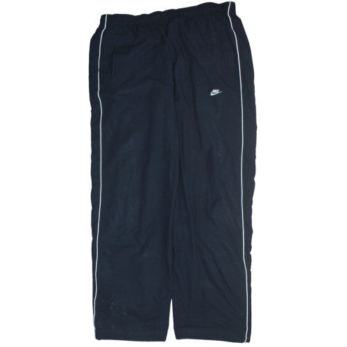 Nike Men's Black Track Pants L Elastic Waist Piped Joggers