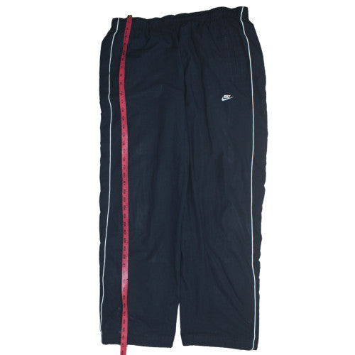 Nike Men's Black Track Pants L Elastic Waist Piped Joggers