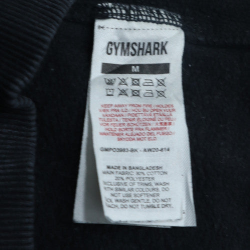 Gymshark Men's Black Crew Neck Fleece Sweatshirt Size M Regular Fit
