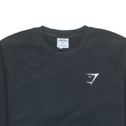 Gymshark Men's Black Crew Neck Fleece Sweatshirt Size M Regular Fit