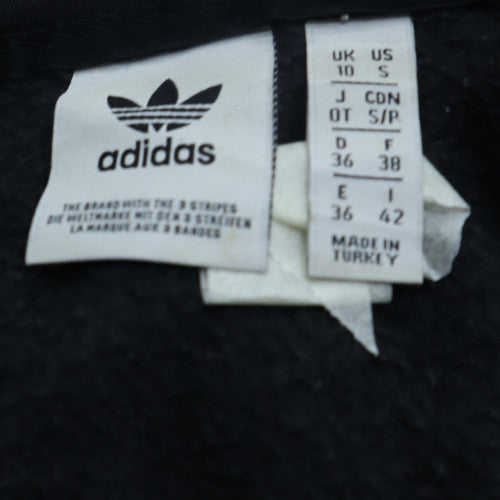 Adidas Women Black Hooded Pullover Sweatshirt Size 10 Hooded Casual