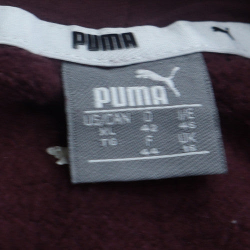 Puma Womens Burgundy Hooded Pullover Sweatshirt Size XL